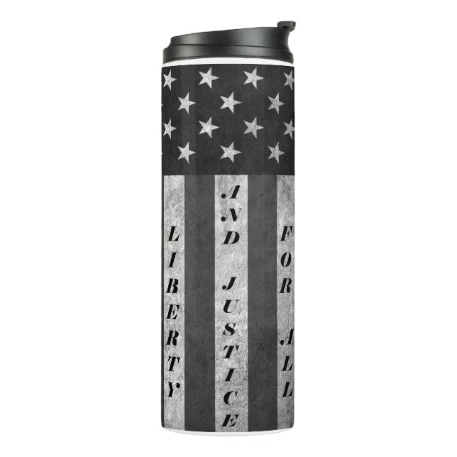 Garrafa Térmica Liberdade E Justiça Para Todos Os Tumbler BW (Giro à esquerda)