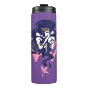 Garrafa Térmica Liga da Justiça  Pop de Mulher Maravilha e Símbo