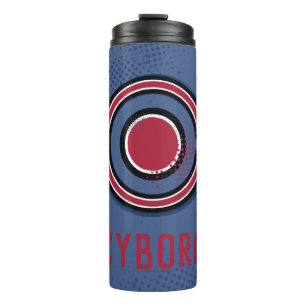 Garrafa Térmica Liga da Justiça   Símbolo Ciborgue Pincel e Meio-T