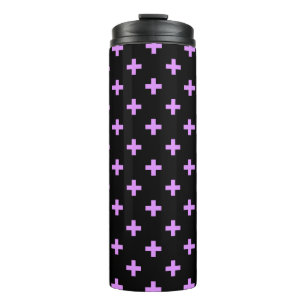 Garrafa Térmica Lilac polka cruza em preto