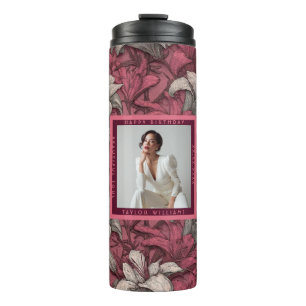 Garrafa Térmica Lilases Rosa Boho Luxo Surpresa Aniversário