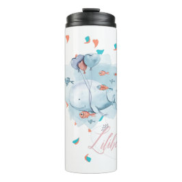 Garrafa Térmica Lilibet batizado de presentes de baleia mágica par