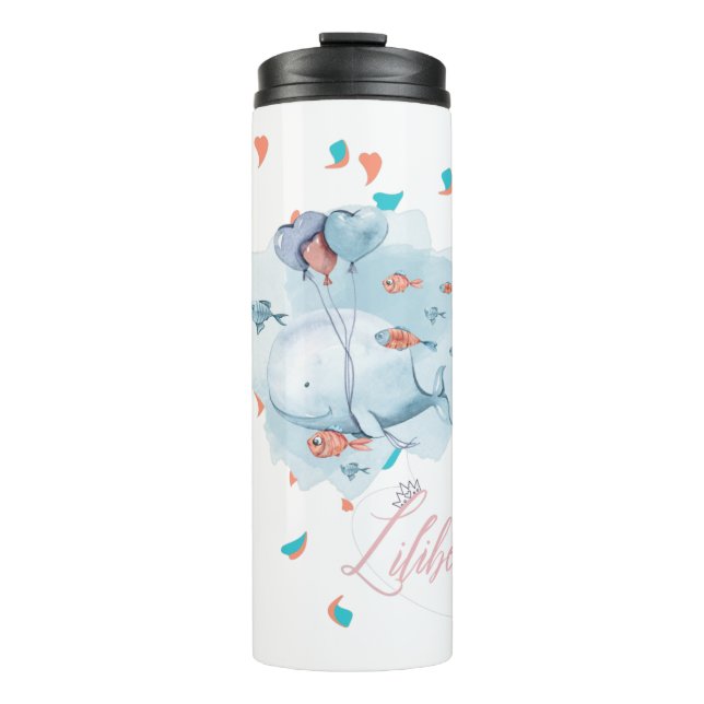 Garrafa Térmica Lilibet batizado de presentes de baleia mágica par (Frente)