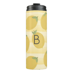 Garrafa Térmica Limões Amarelos Fruta de Verão Diversão de Aquarel