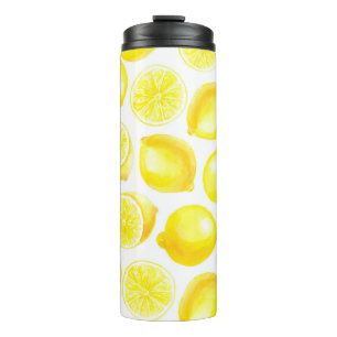 Garrafa Térmica Limões de aquarela design