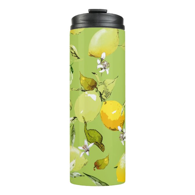 Garrafa Térmica Limões de aquarelas 23 (Frente)