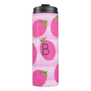Garrafa Térmica Limões Rosa Água-Fresca de Frutas de Verão Aquarel