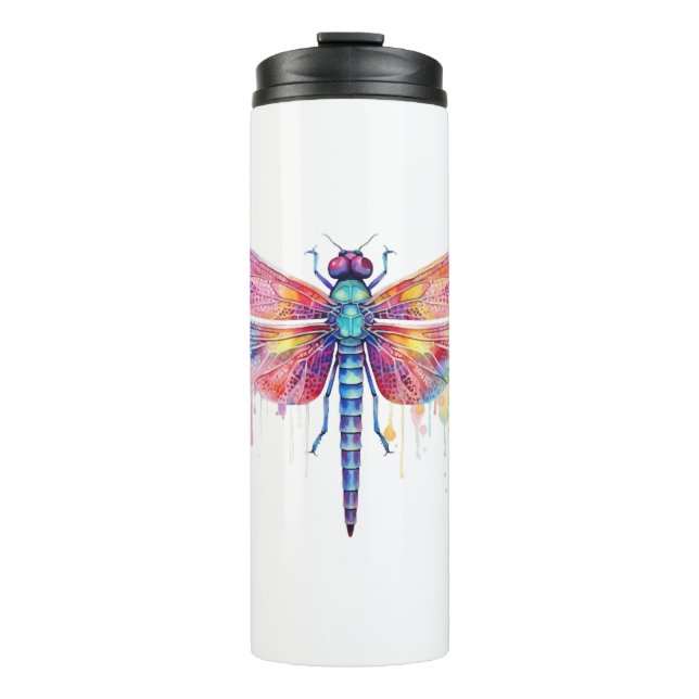 Garrafa Térmica Linda Dragonfly Beija Inseto Celestial Lover (Frente)