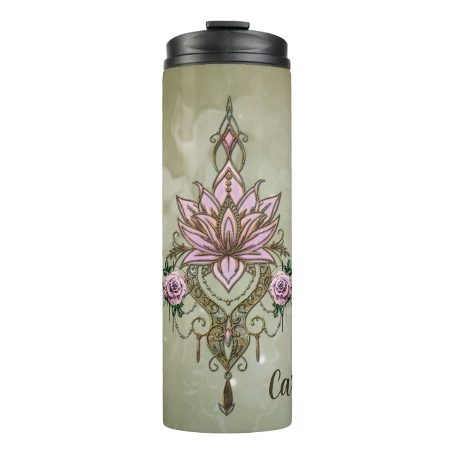 Garrafa Térmica Linda flor de lótus (Frente)