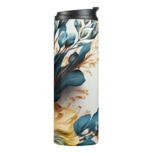 Garrafa Térmica Linda floral em aquarela