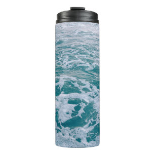 Garrafa Térmica Linda mármore do mar ondas texturehipster, backgro