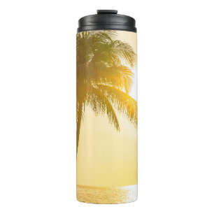 Garrafa Térmica Linda paisagem do mar com silhueta c