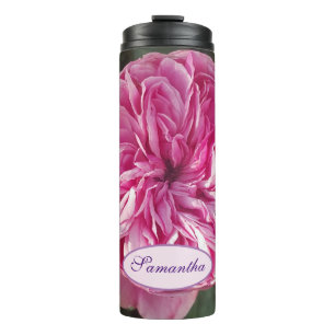 Garrafa Térmica Linda Rosa Rosa Rosa Flor Foto Flor Nome das Rapar