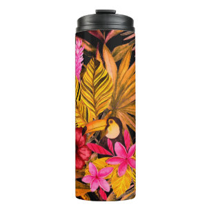 Garrafa Térmica Linda tela de fundo de padrão floral uniforme de 