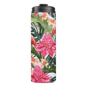 Garrafa Térmica Linda tela de fundo de padrão floral uniforme de v