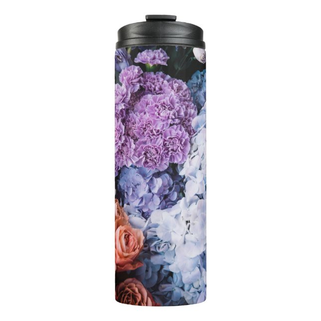 Garrafa Térmica Lindas flores florescentes (rosas, híbridos, c (Frente)