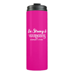 Garrafa Térmica Lindo Rosa Quente Forte e Corajoso Simples