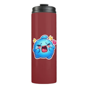 Garrafa Térmica Lindo Slime Azul Triste Kawaii Choramingando com C