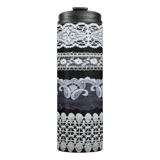 Garrafa Térmica Linha de rendas venenosas, flores ornamentais (ren