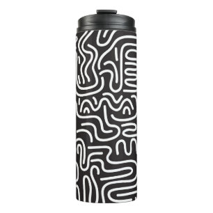 Garrafa Térmica Linhas onduladas de porta retrógrada: monocromátic