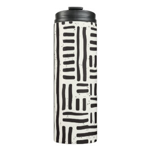 Garrafa Térmica Linhas traçadas à mão, textura sem soldadura.