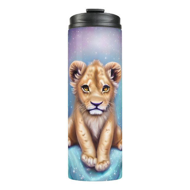 Garrafa Térmica Lion Cubo Cubo Bonito Fundo de Neve (Frente)