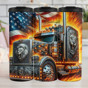 Garrafa Térmica Lion Truck American Flag Fire