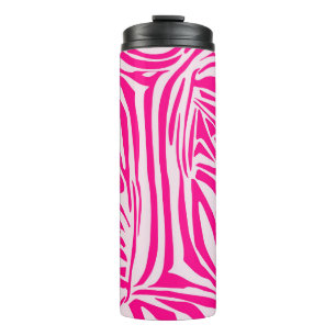 Garrafa Térmica Listras de zebra rosa