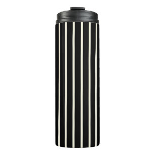 Garrafa Térmica Listras Verticais Clássicas Preto e Branco