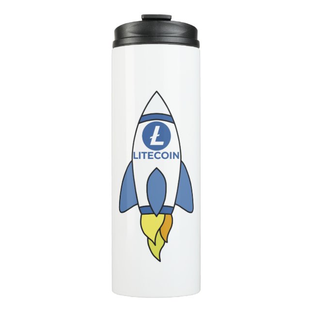 Garrafa Térmica Litecoin To The Moon Rocket (Frente)