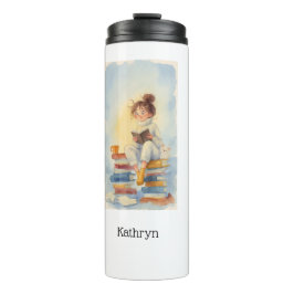 Garrafa Térmica Literary Girl Book Personalized Thermal Tumbler