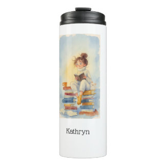 Garrafa Térmica Literary Girl Book Personalized Thermal Tumbler