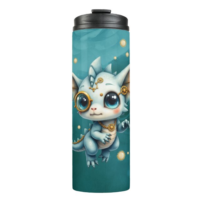 Garrafa Térmica Little Steam Dragon – Professional Chaos Engineer. (Frente)