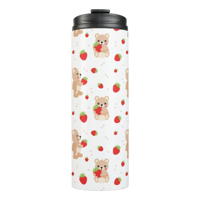 Garrafa Térmica Little teddy bear with strawberry (Frente)