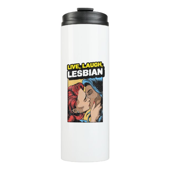 Garrafa Térmica Live Laugh Lesbian (Frente)