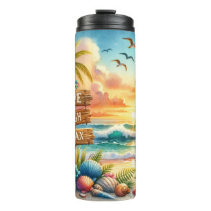 Garrafa Térmica Live Love Laugh Beach Thermal Tumbler
