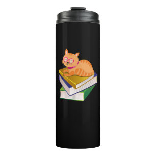 Garrafa Térmica Livros - Gato e Presente para Amante de Livros