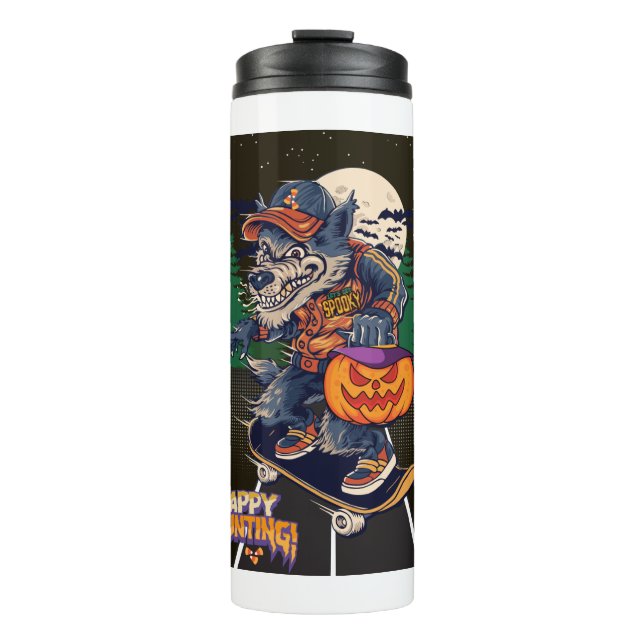 GARRAFA TÉRMICA LOBO NO HALLOWEEN (Frente)