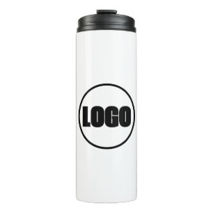 Garrafa Térmica Logotipo branco preto de promoção mínima simples d