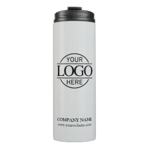 Garrafa Térmica Logotipo comercial da empresa com marca de Cinza l