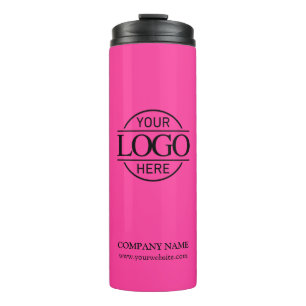 Garrafa Térmica Logotipo comercial da empresa, cor-de-rosa na moda