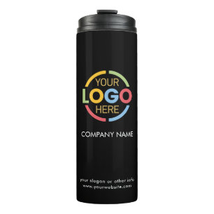 Garrafa Térmica Logotipo comercial moderno da empresa Black & Whit