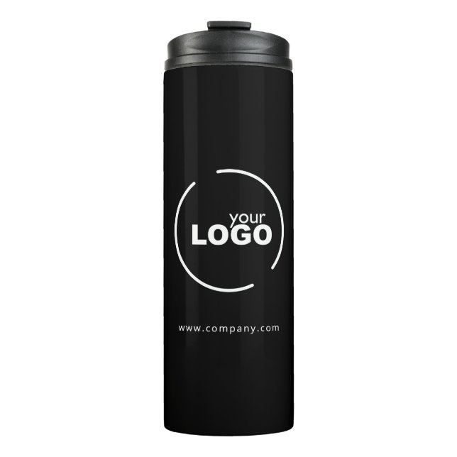 Garrafa Térmica Logotipo comercial moderno profissional preto e br (Frente)