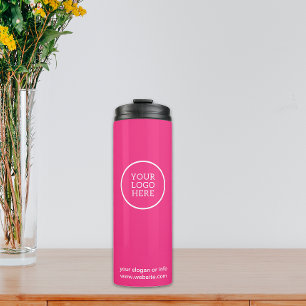 Garrafa Térmica Logotipo corporativo Empresa cor-de-rosa moderna