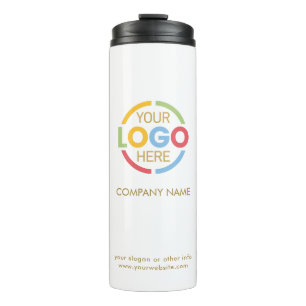 Garrafa Térmica Logotipo de empresa Dourado e branco da marca Eleg