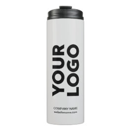 Garrafa Térmica Logotipo e texto personalizados nas Cinzas