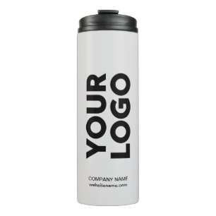 Garrafa Térmica Logotipo e texto personalizados nas Cinzas