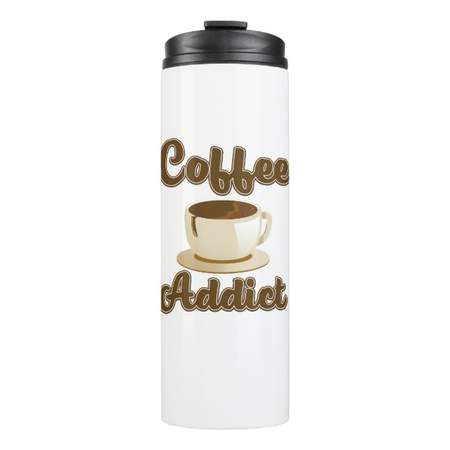 Garrafa Térmica Logotipo retrô de Viciado em Café (Frente)