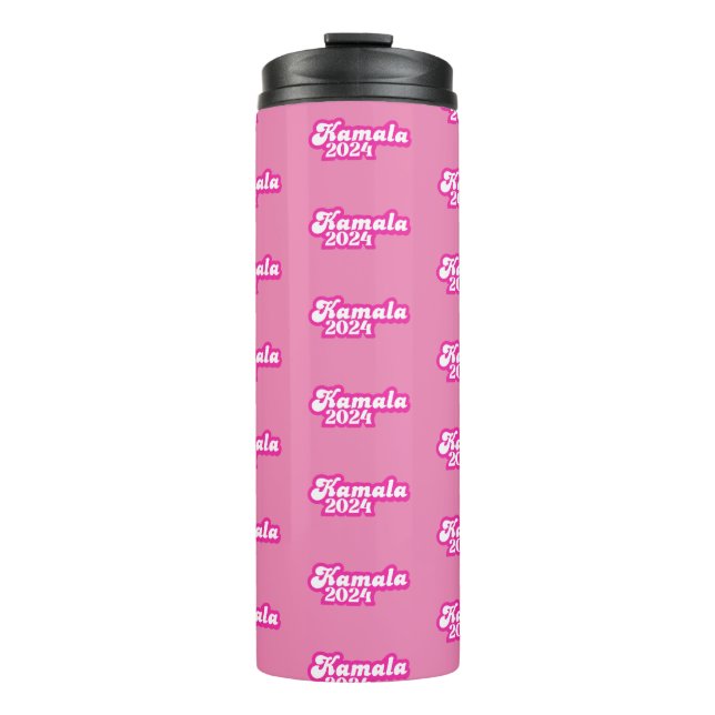 Garrafa Térmica Logotipo rosa feminino Kamala Harris 2024 (Frente)