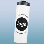 Garrafa Térmica Logotipo Simples Com Empresa De Texto<br><div class="desc">Adicione seu próprio logotipo e escolha de texto a este design. Remova o texto superior ou inferior,  se preferir. Minimalista e profissional. Excelente para marcas de funcionários ou como promocional para seus clientes e clientes.</div>